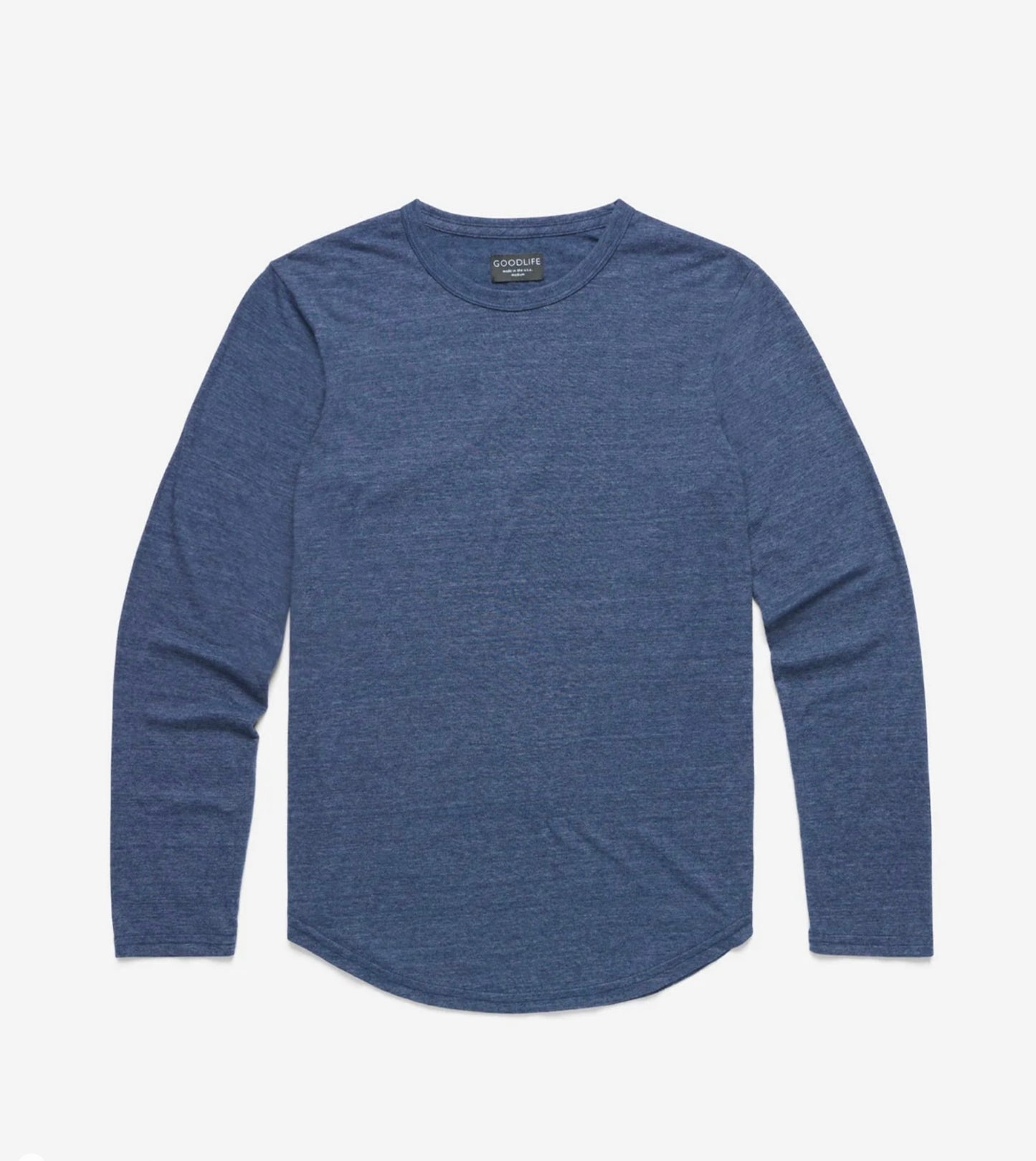 Goodlife LS Triblend Scallop Crew Navy