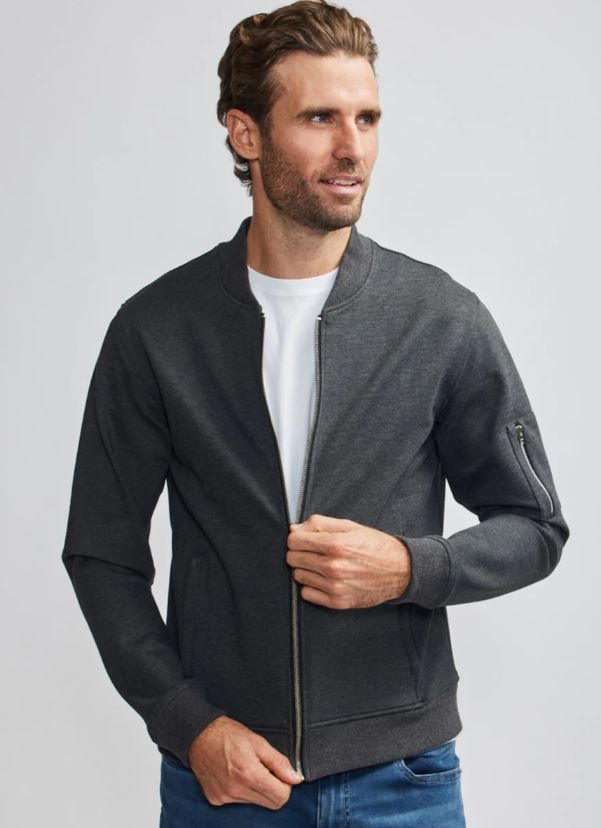 Easy Mondays Light Weight Terry Bomber Jacket Gray