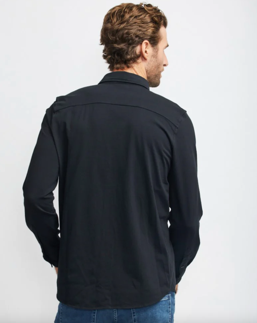 Easy Mondays LS Jersey Button Down Black SS24