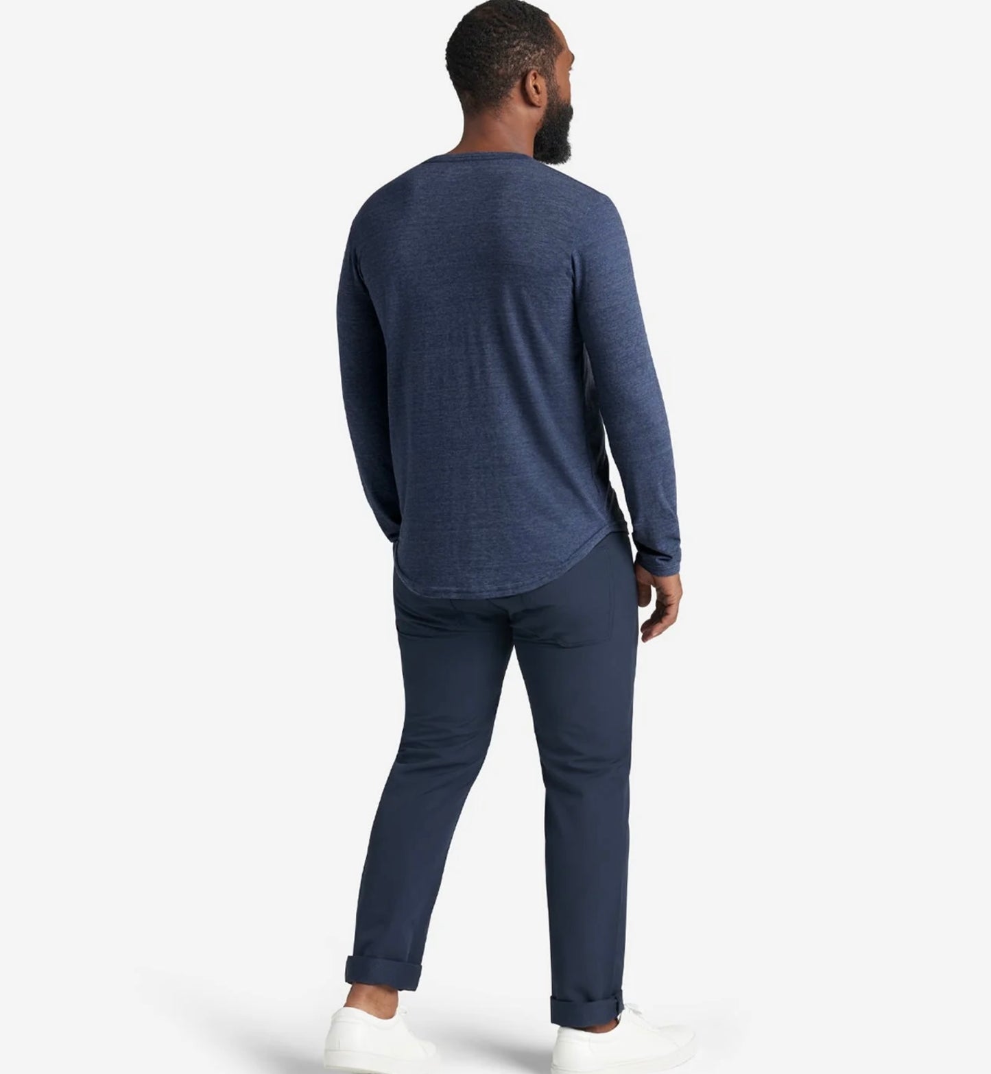 Goodlife LS Triblend Scallop Crew Navy