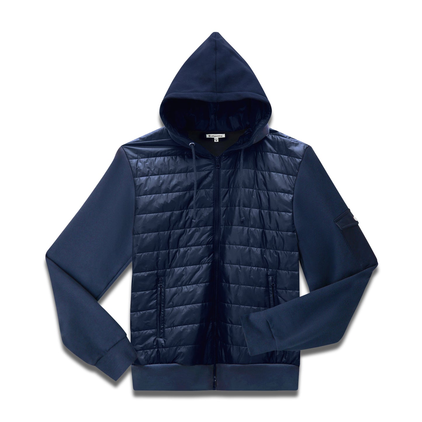 Easy Mondays Quilted Nylon Hoodie Navy