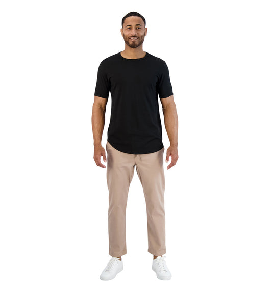 Goodlife Core SS Supima Scallop Crew Black