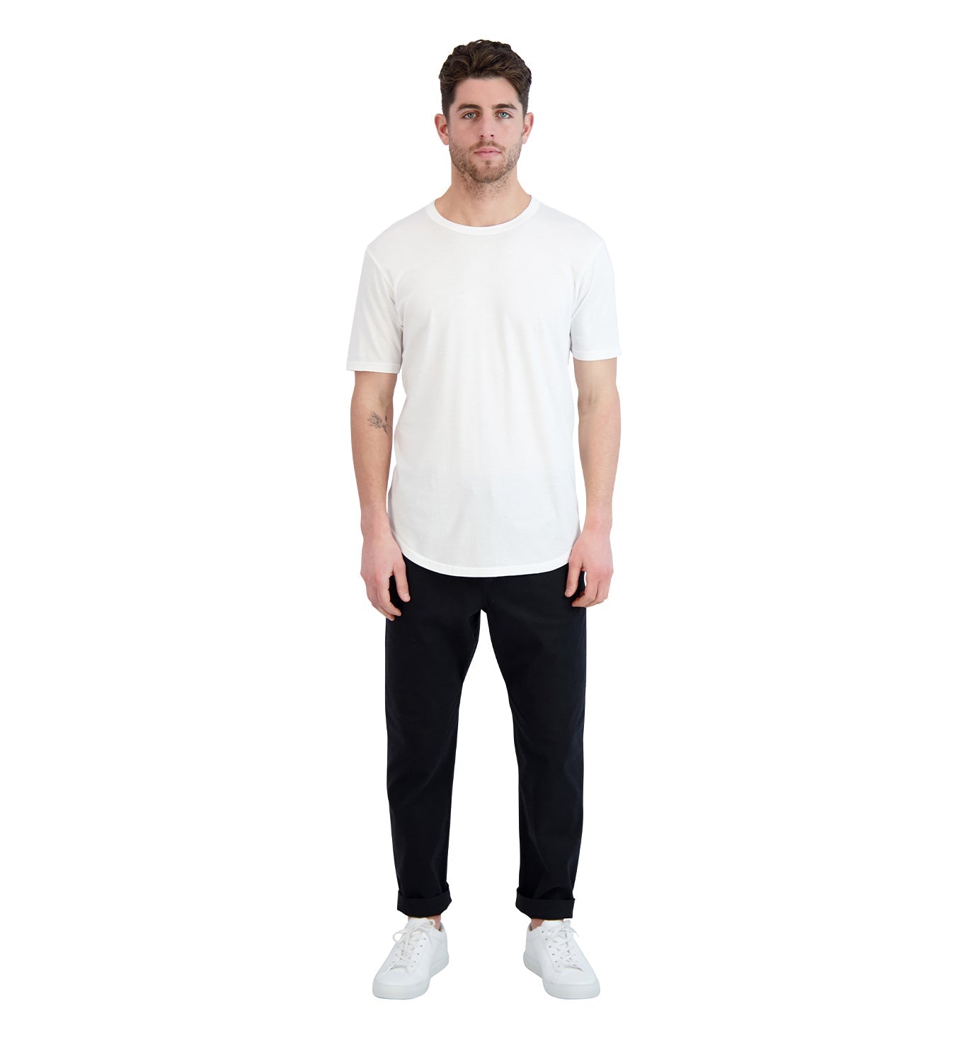 Goodlife Core SS Supima Scallop Crew White