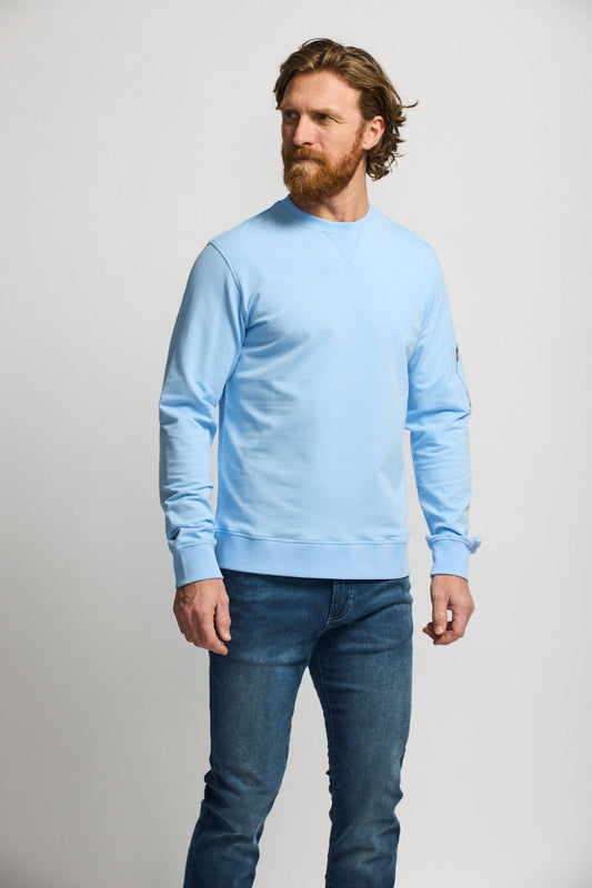 Easy Mondays Crew Neck Sweatshirt Washed Blue